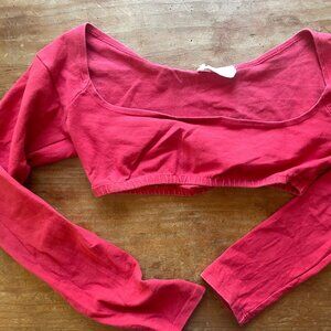 Gil Rodriguez El Tigre Chiquito L/S Crop Top XS Red Tomate